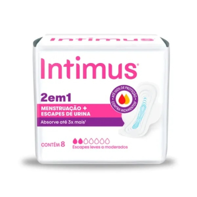 Absorvente Intimus 2Em1 8 Unidades Menst/Urina Abas
