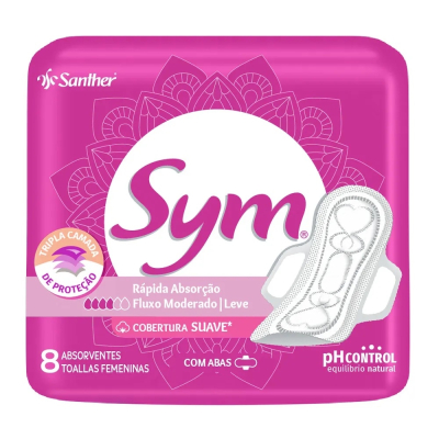 Absorvente Sym Total Prot 8 Unidades Abas Suave (Roxo)
