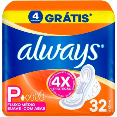 Absorvente Always Super Prot 32 Unidades Abas Suave