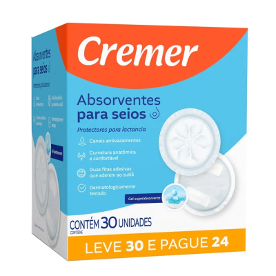 Absorvente Seios Cremer 30 Unidades