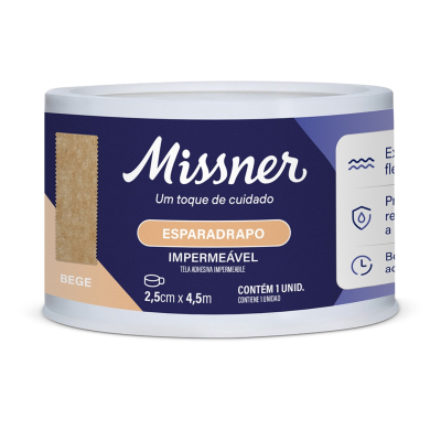 Esparadrapo Missner 2,5cm x 4,5m Bege