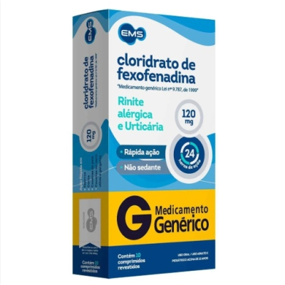 Fexofenadina Cloridrato 120mg 10 Comprimidos