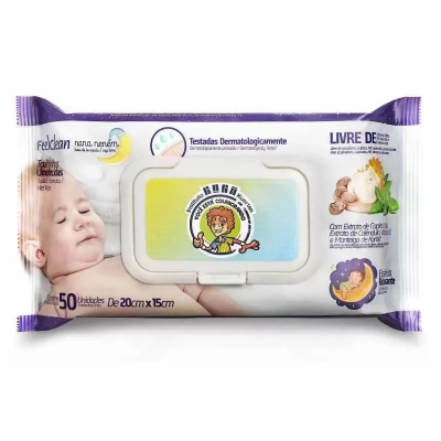 Toalhas Umedecidas Feelclean 50 Unidades Nana Nenem