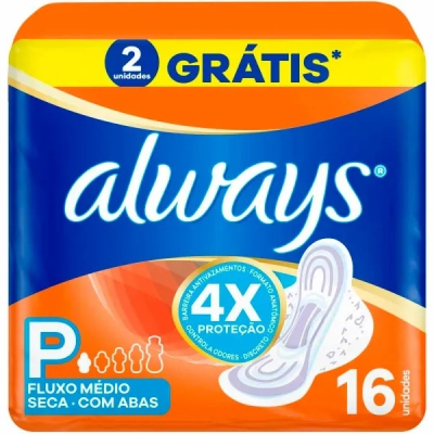 Absorvente Always Super Prot 16 Unidades Abas Seca