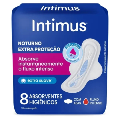 Absorvente Intimus Noturno 8 Unidades Abas Suave