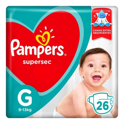 Fralda Pampers Supersec G 26 Unidades Jumbo